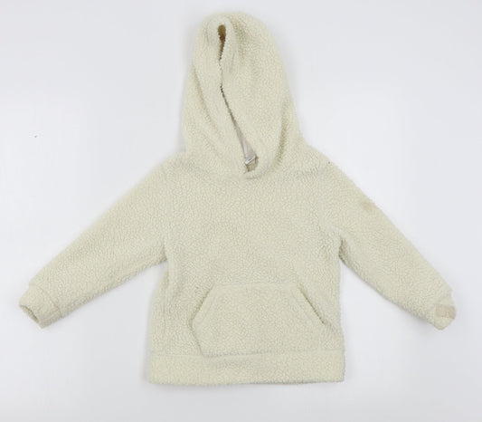 Gap Girls White   Pullover Hoodie Size 5 Years