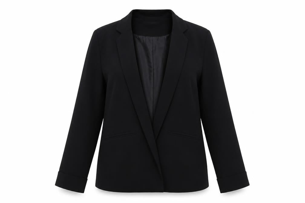 Front view of Atmosphere women’s black jacket blazer, size UK 14