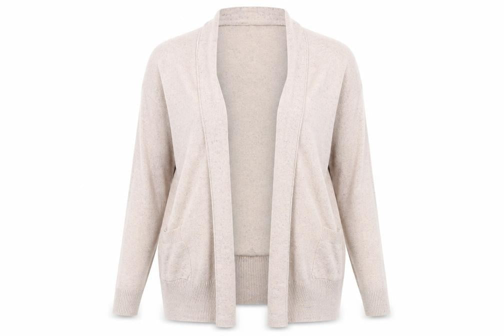 Front view of Atmosphere women’s pink shrug jumper, size UK 10