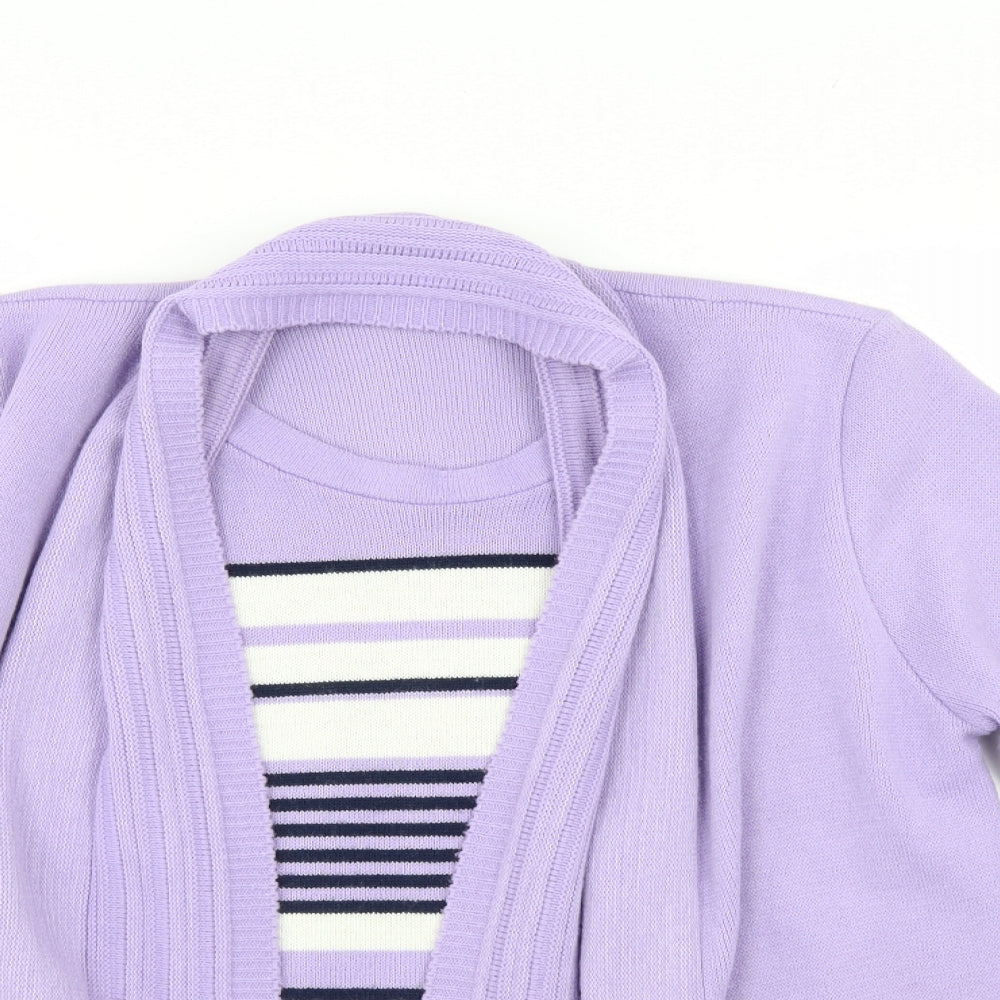 ViVi Womens Purple Striped  Henley Jumper Size 4