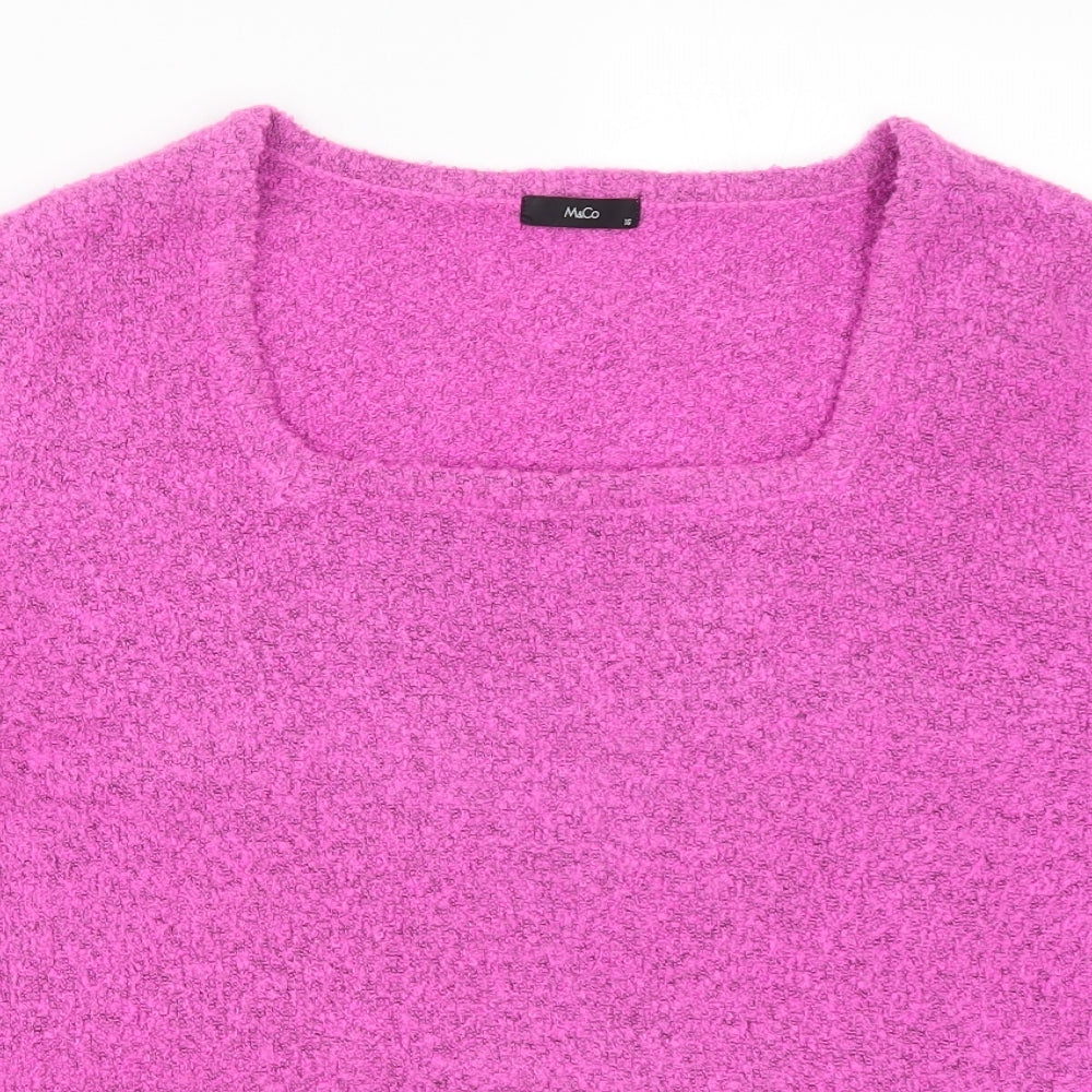 M&Co Womens Pink  Knit Pullover Jumper Size 16