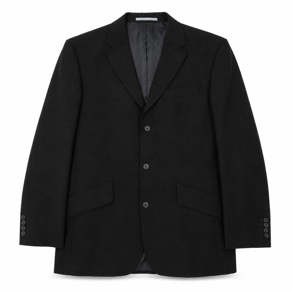 Preworn Mens Black Check  Jacket Suit Jacket Size 40