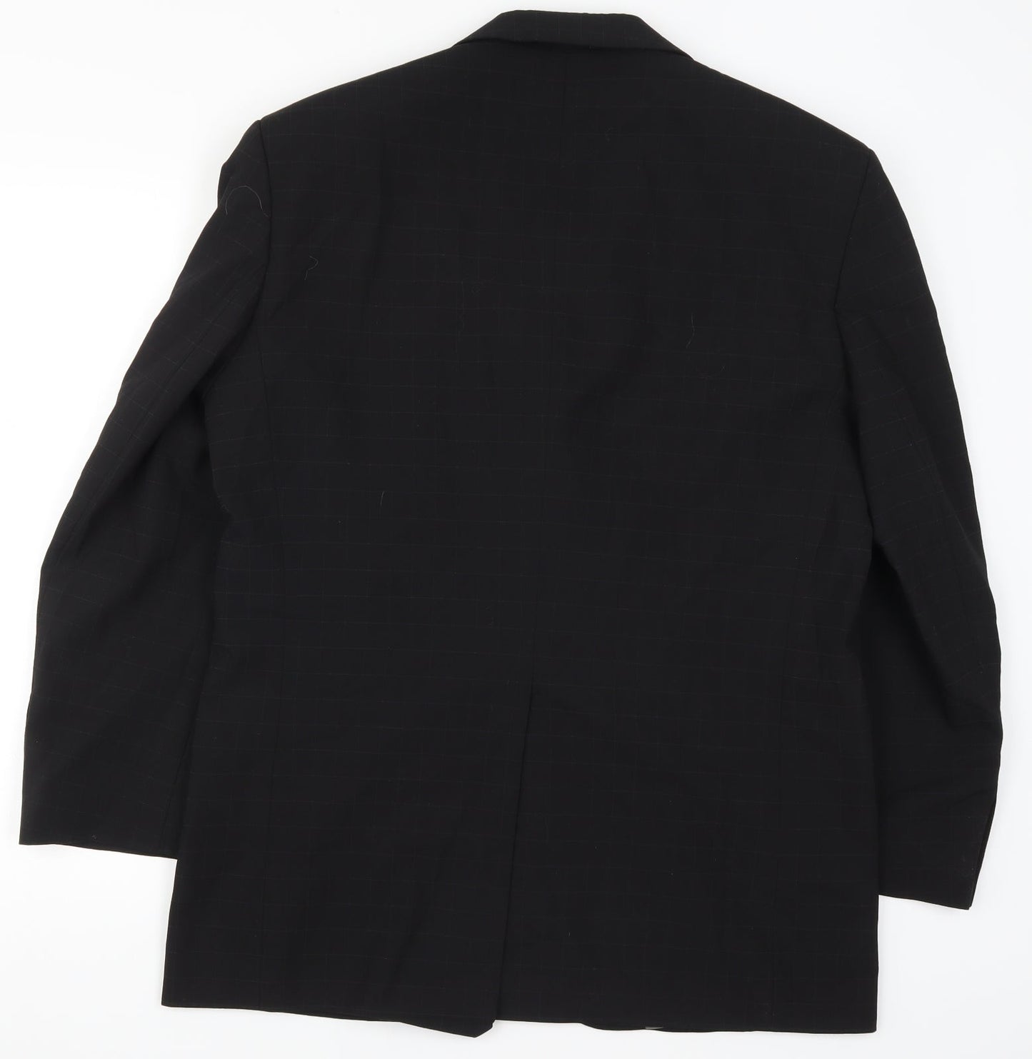 Preworn Mens Black Check  Jacket Suit Jacket Size 40
