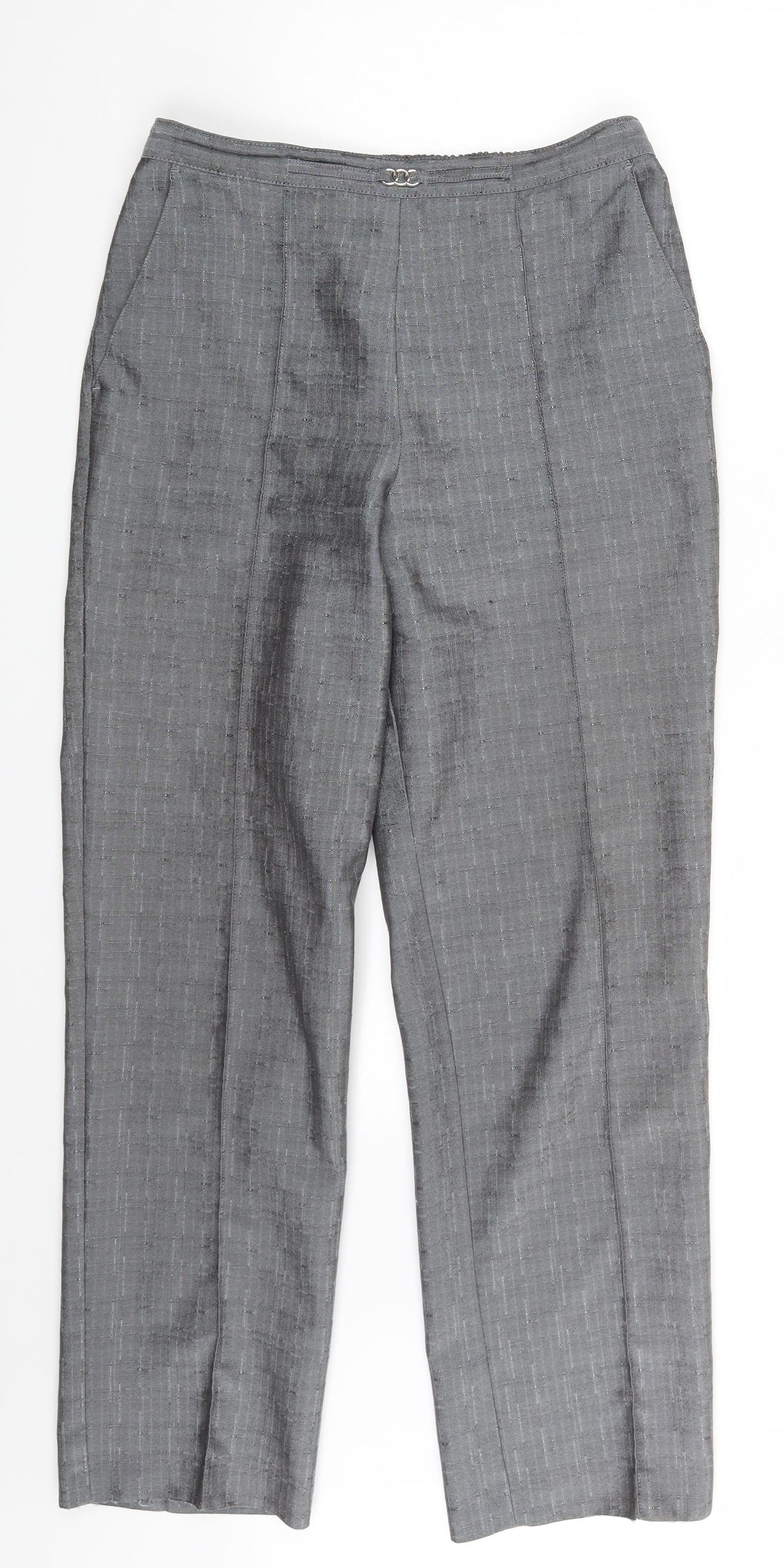 Preworn Womens Grey   Dress Pants Trousers One Size L26.5 in