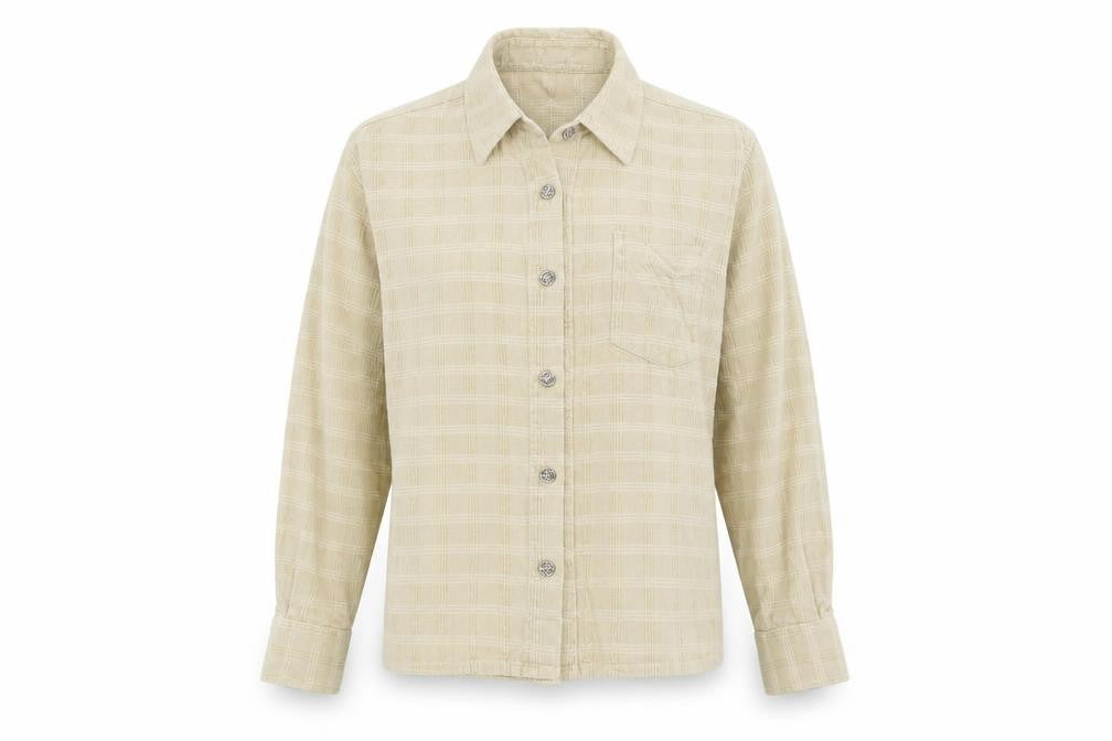 Yixite Girls Beige  Corduroy Basic Button-Up One Size