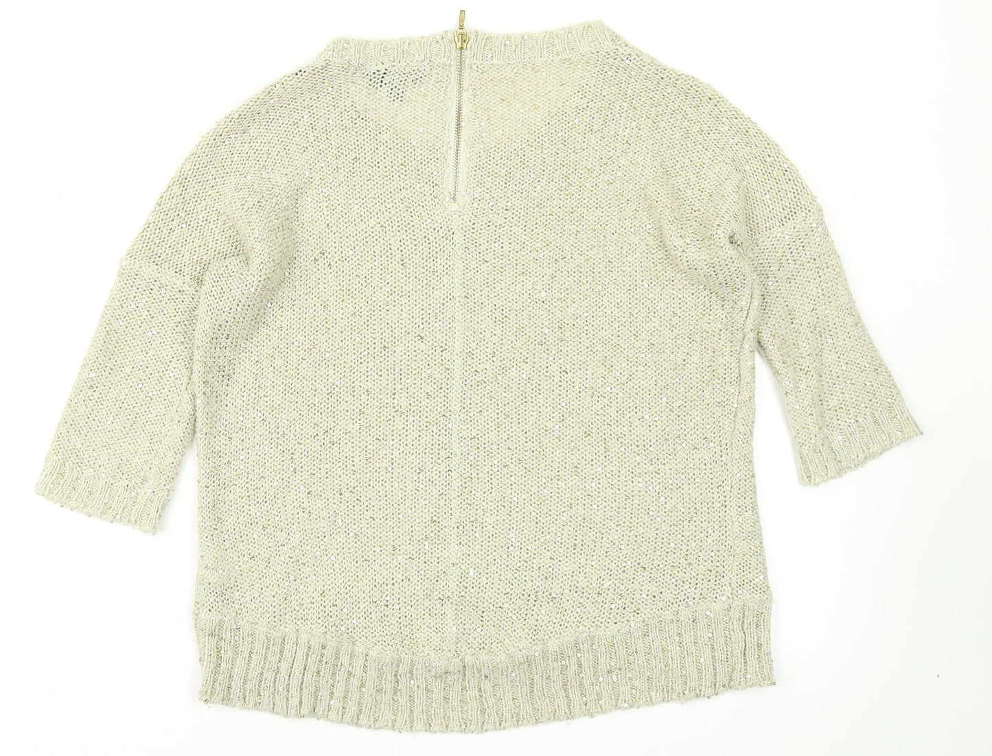 Warehouse Womens Beige  Knit Pullover Jumper Size 8