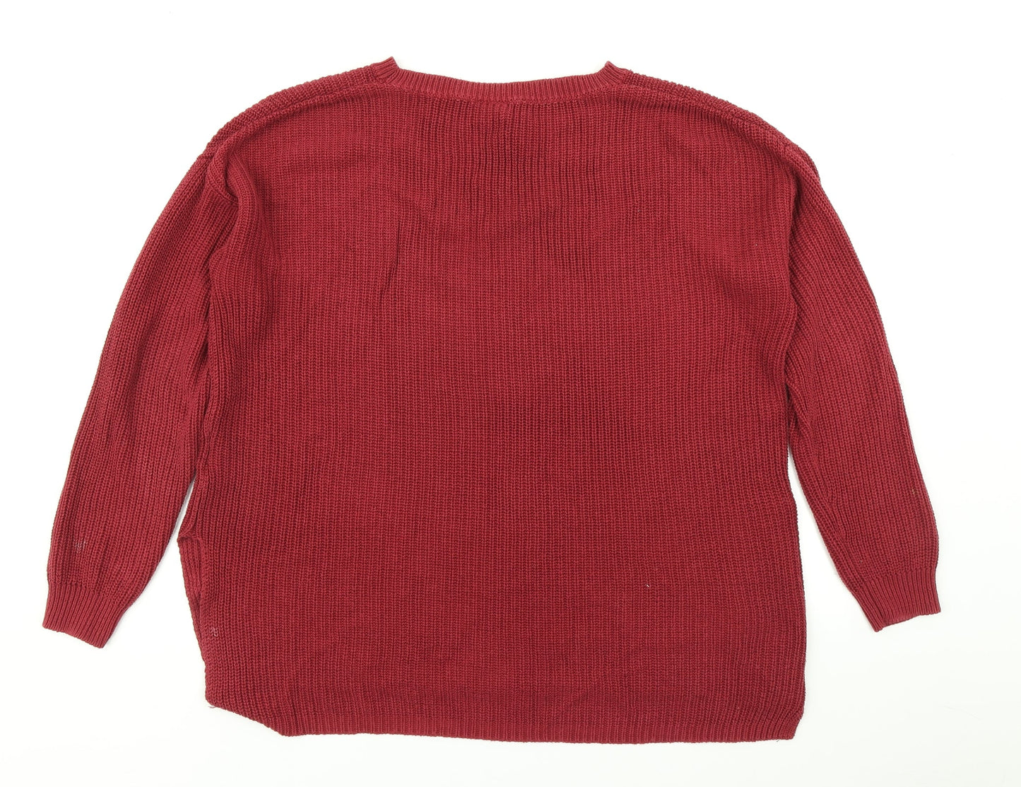Divided Womens Red  Knit Pullover Jumper Size S