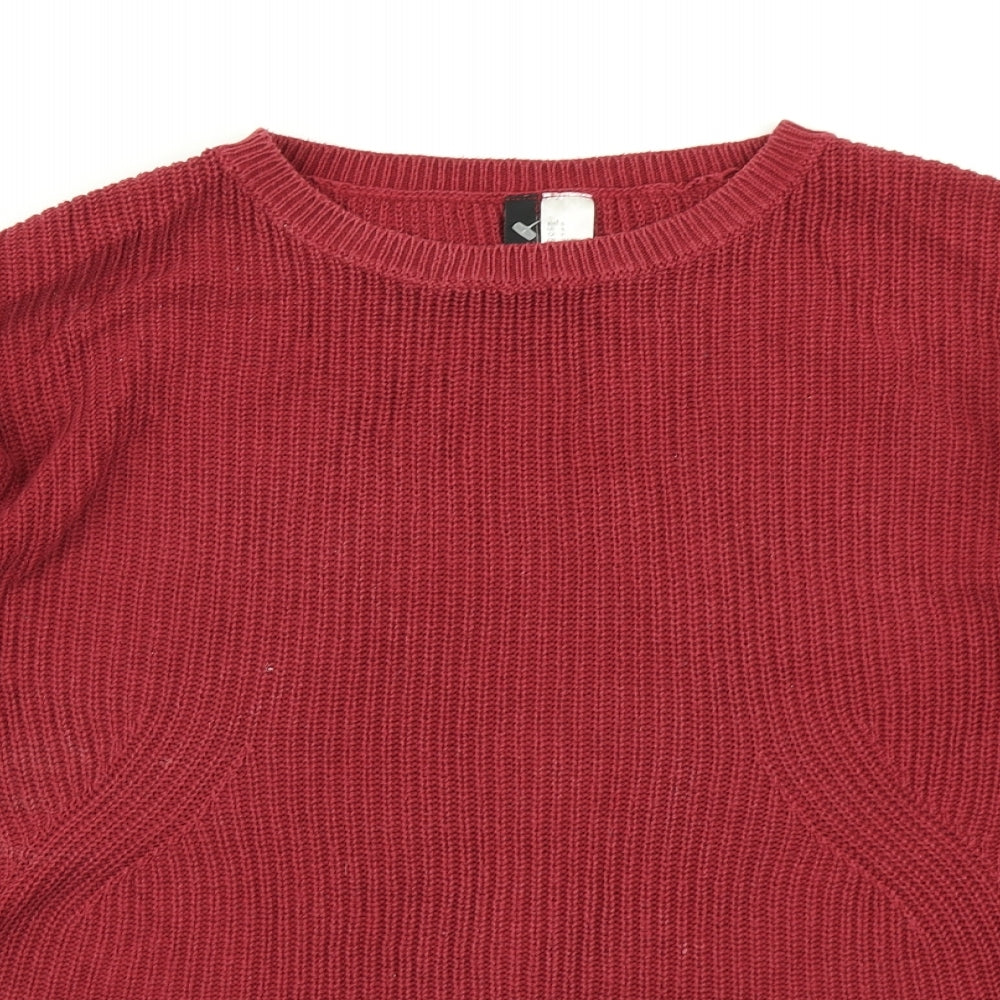 Divided Womens Red  Knit Pullover Jumper Size S