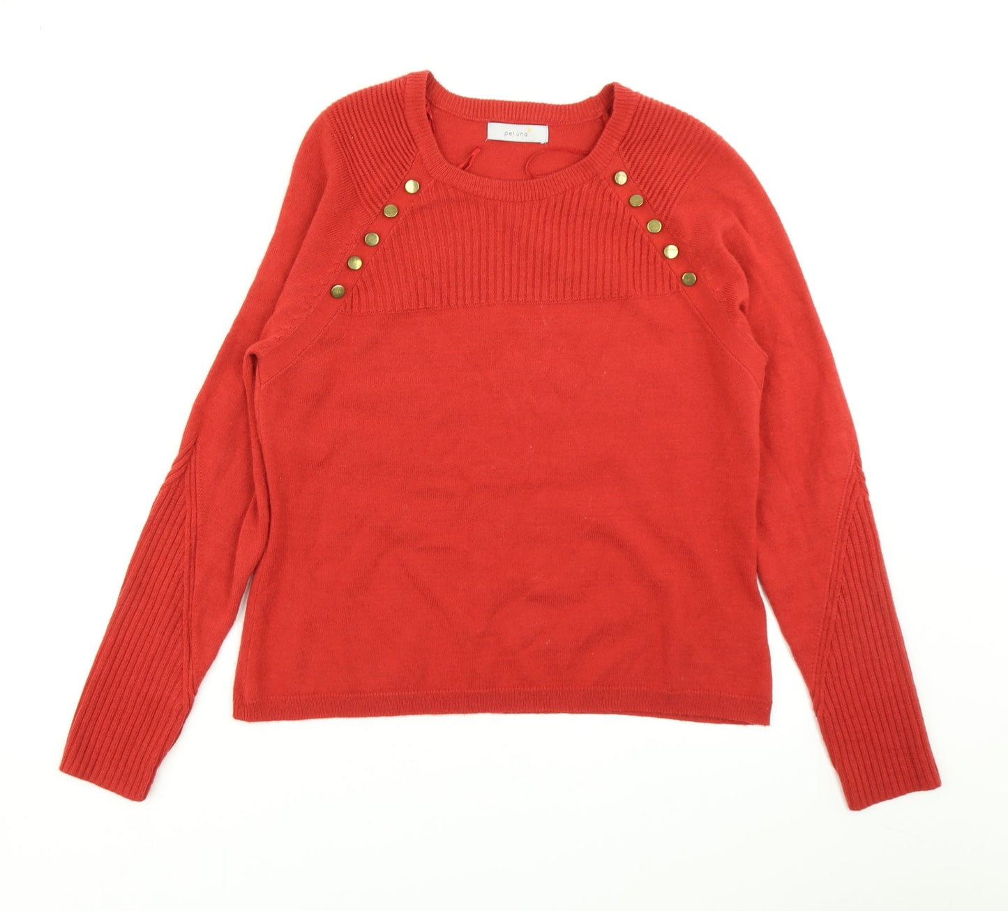 Per Una Womens Red  Knit Pullover Jumper Size 12