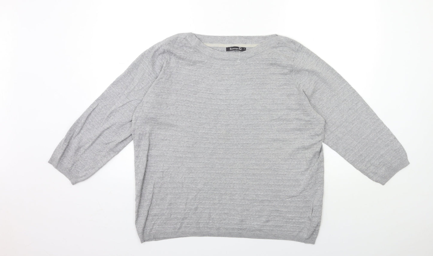 Bonmarché Womens Grey  Knit Pullover Jumper Size L