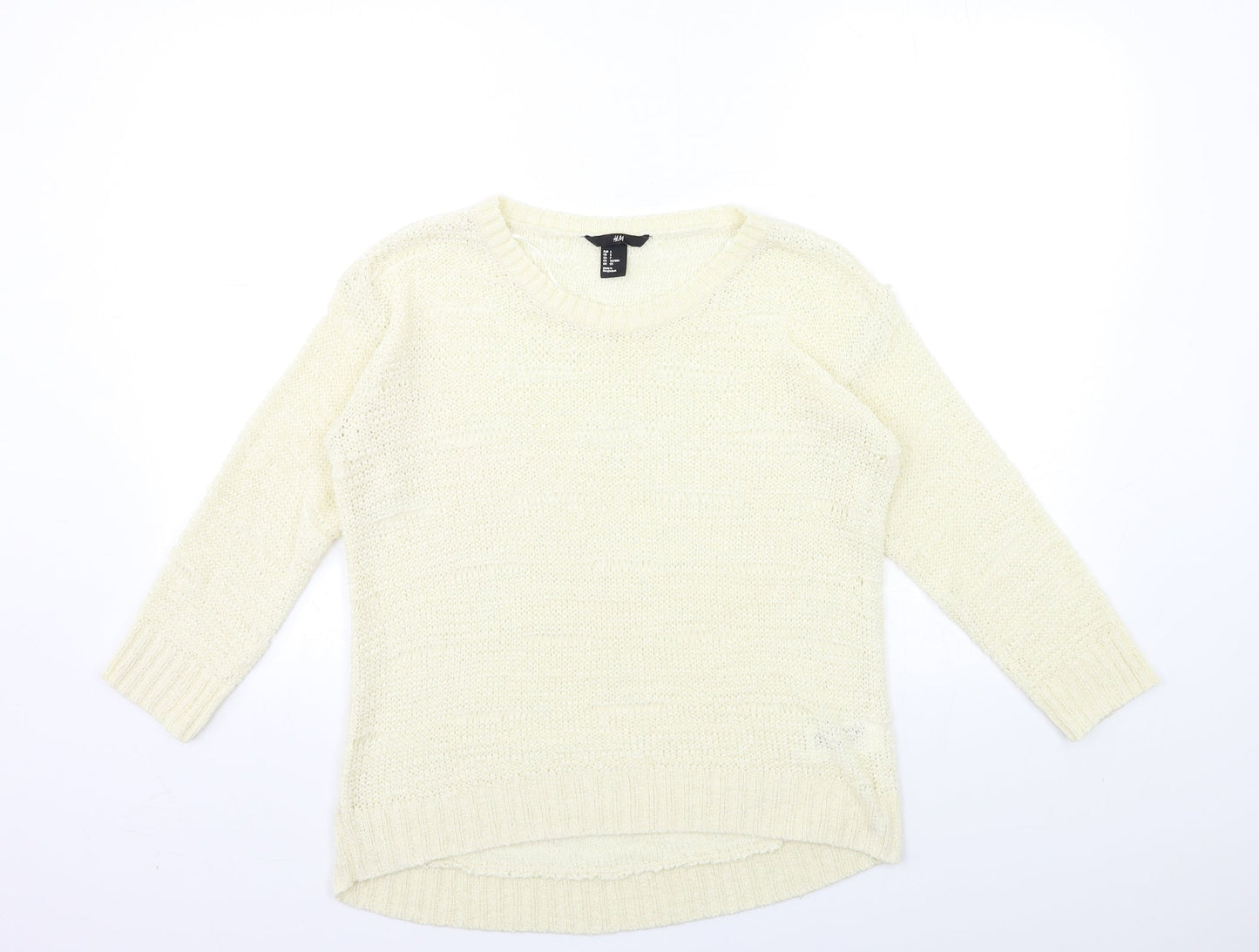 H&M Womens Ivory  Knit Pullover Jumper Size S