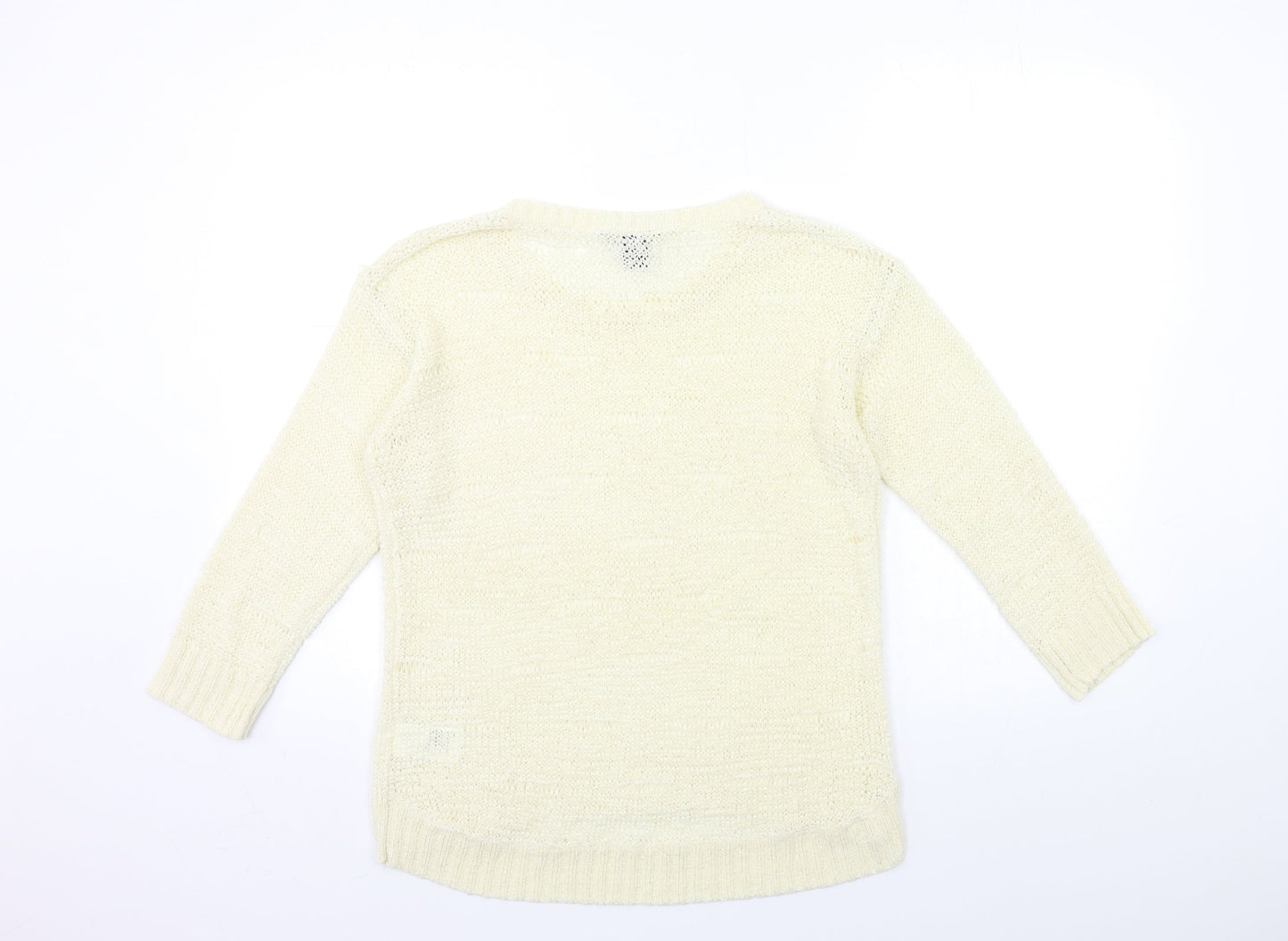 H&M Womens Ivory  Knit Pullover Jumper Size S