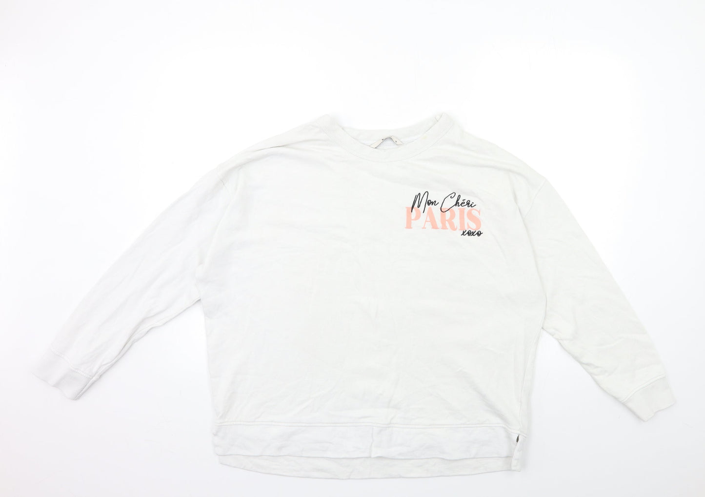 TU Womens White   Pullover Sweatshirt Size 18