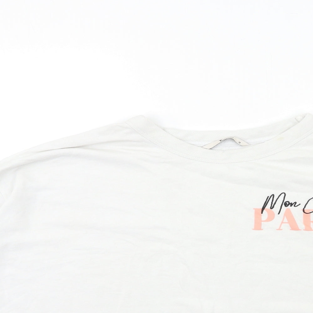 TU Womens White   Pullover Sweatshirt Size 18