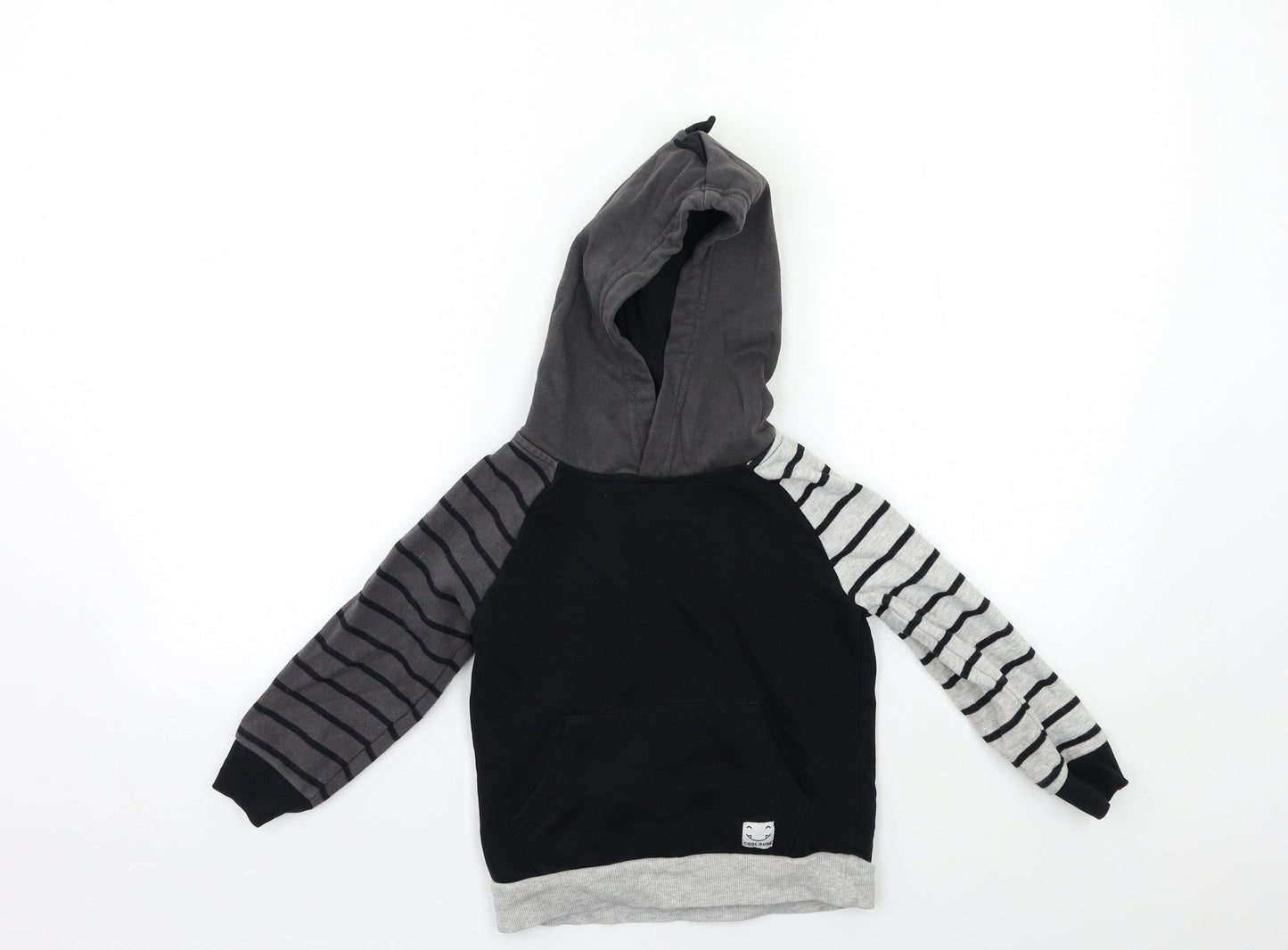 George Boys Black Striped  Pullover Hoodie Size 3-4 Years