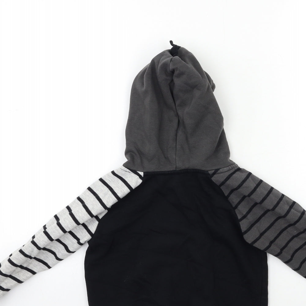 George Boys Black Striped  Pullover Hoodie Size 3-4 Years