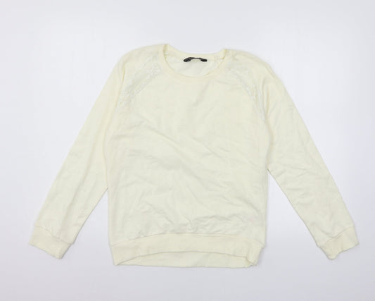 Dorothy Perkins Womens Ivory  Jersey Pullover Sweatshirt Size 10