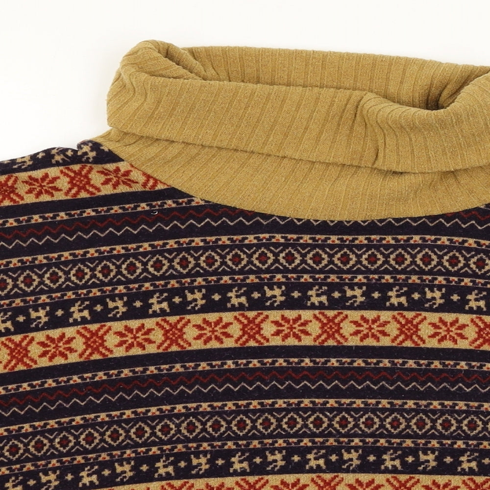 Love Culture Womens Multicoloured Geometric Knit Pullover Jumper One Size