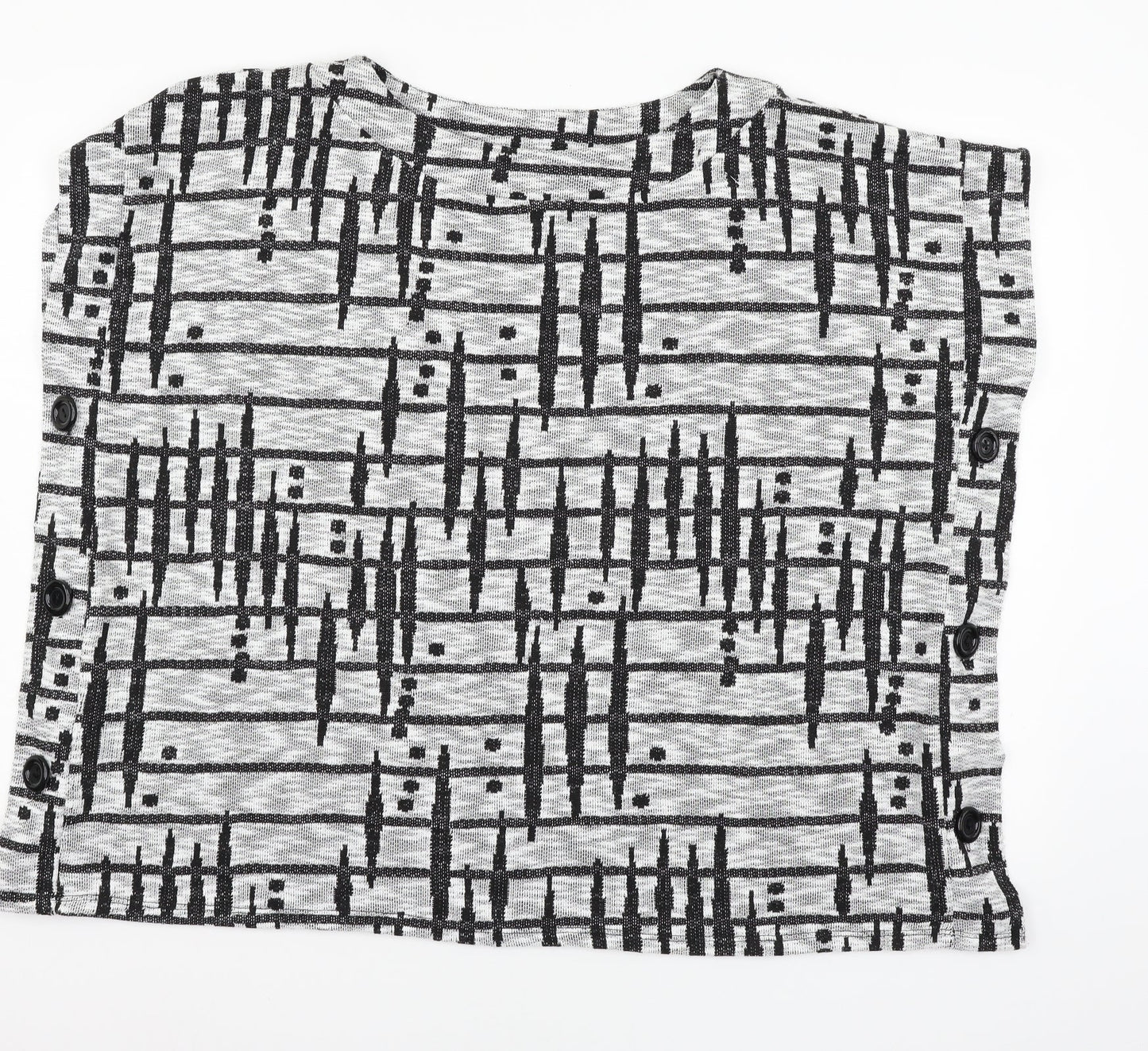 Saloos Womens Grey Geometric Knit Pullover Jumper Size S