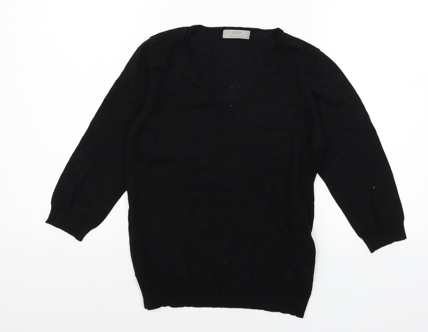 Marks and Spencer Womens Black  Knit Pullover Jumper Size 12