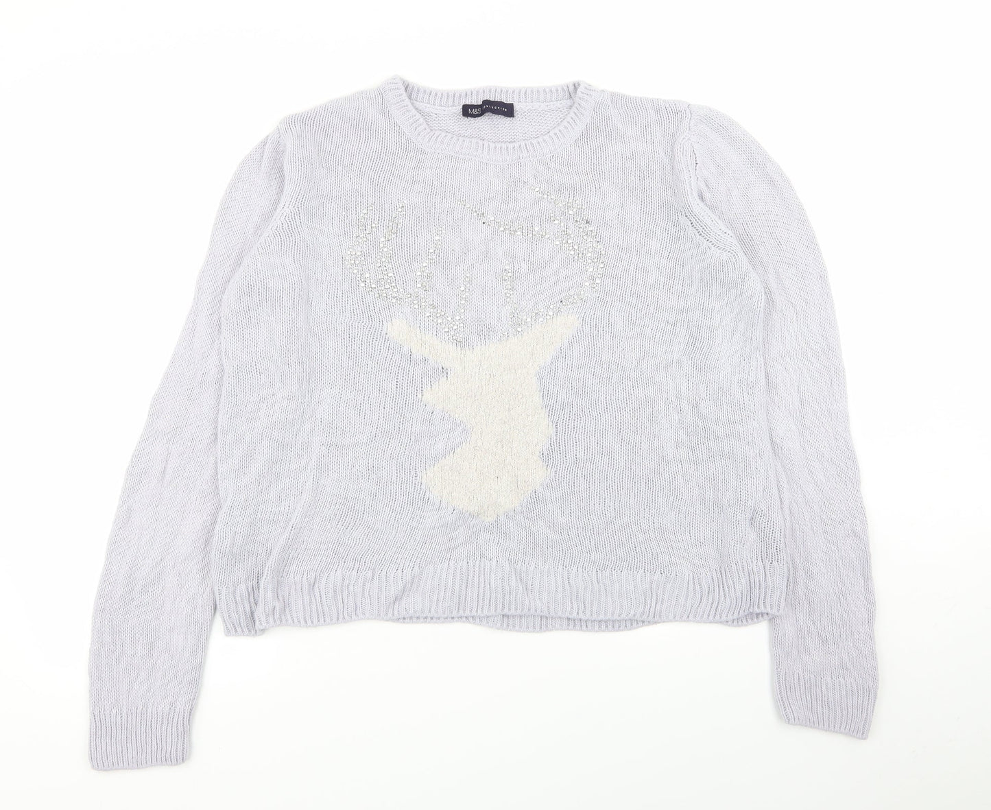 M&S Womens Purple   Pullover Jumper Size M
