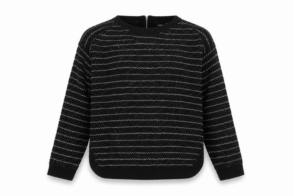 goldigga Womens Black Striped  Pullover Jumper Size 12