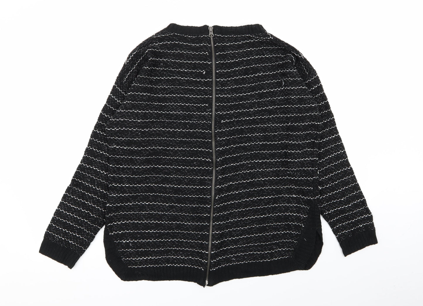 goldigga Womens Black Striped  Pullover Jumper Size 12