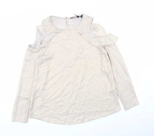 Dorothy Perkins Womens Beige   Basic Blouse Size 8
