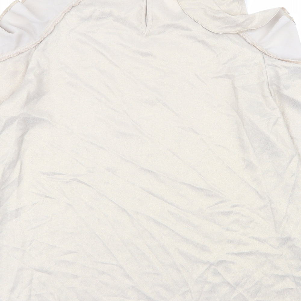 Dorothy Perkins Womens Beige   Basic Blouse Size 8