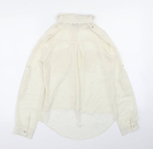 New Look Womens Ivory   Basic Button-Up Size 8