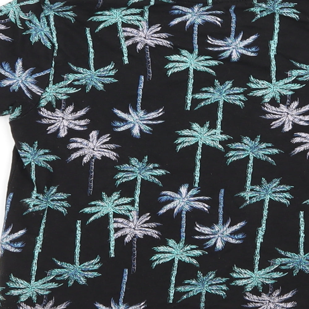 Primark Boys Black Floral  Basic T-Shirt Size 4-5 Years