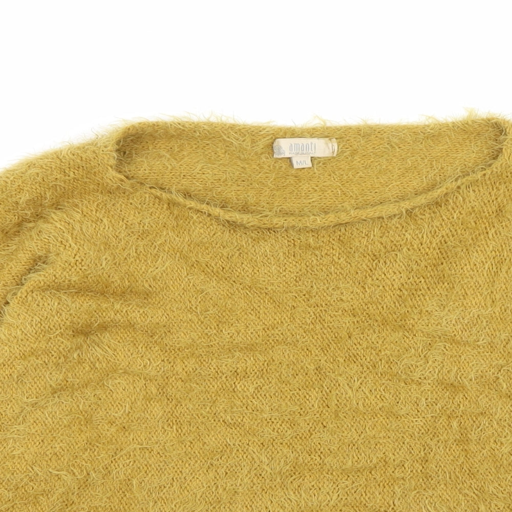 Amanti Womens Yellow   Pullover Jumper Size M