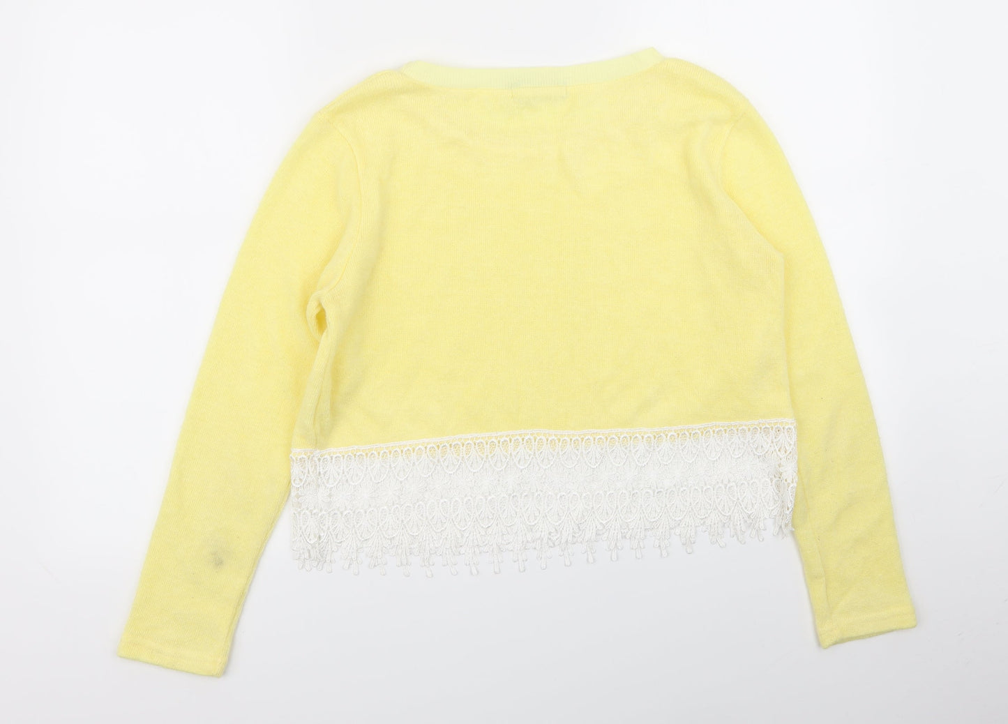 Missguided Womens Yellow Geometric  Pullover Jumper Size M