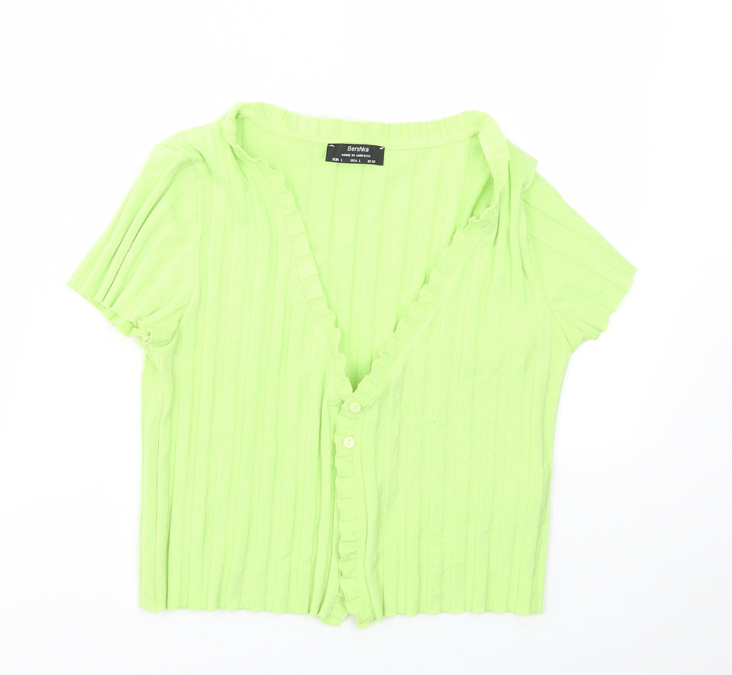 Bershka Womens Green   Cardigan Jumper Size L