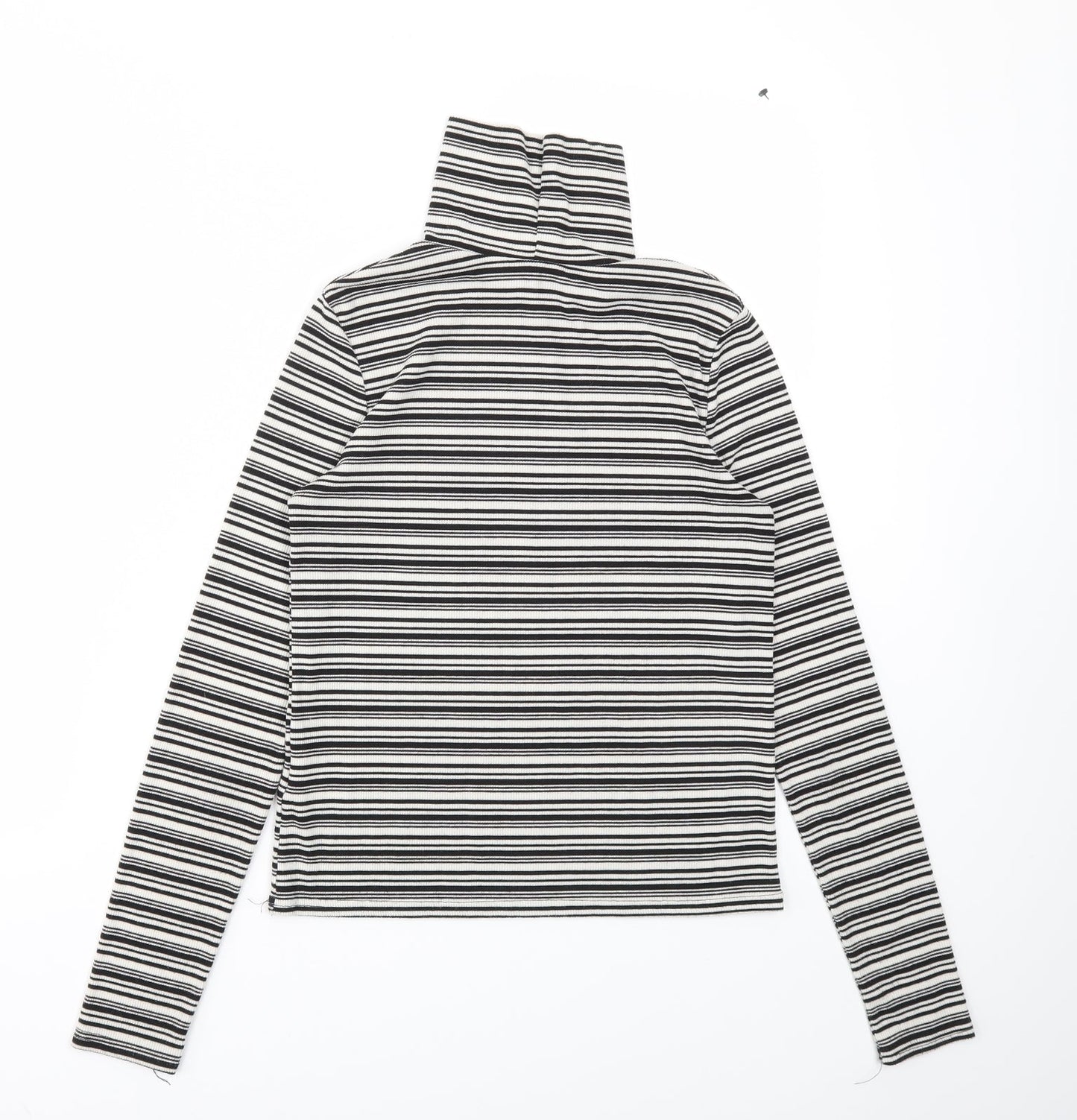 Cooperative Womens Black Striped  Basic T-Shirt Size S