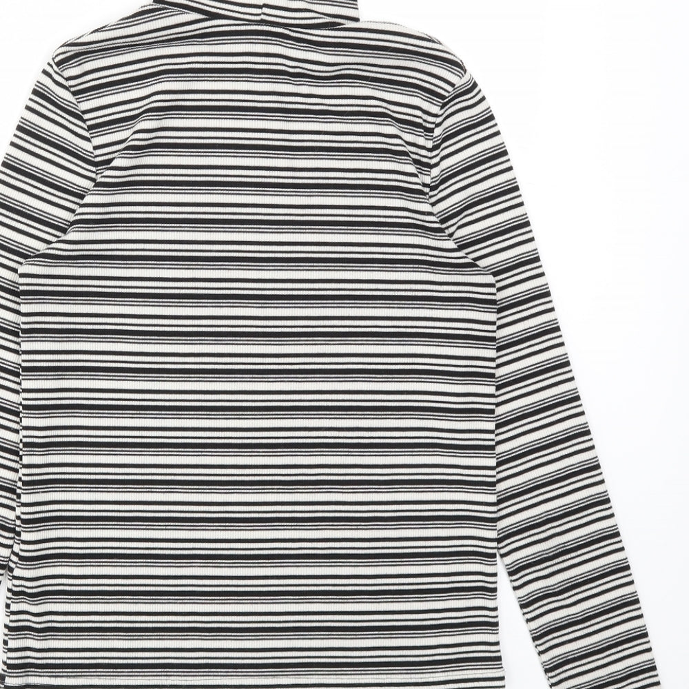 Cooperative Womens Black Striped  Basic T-Shirt Size S