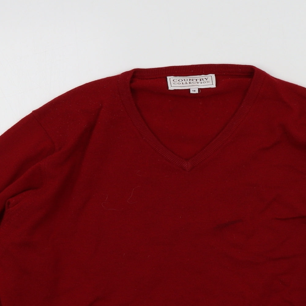 country collection Womens Red   Pullover Jumper Size 16