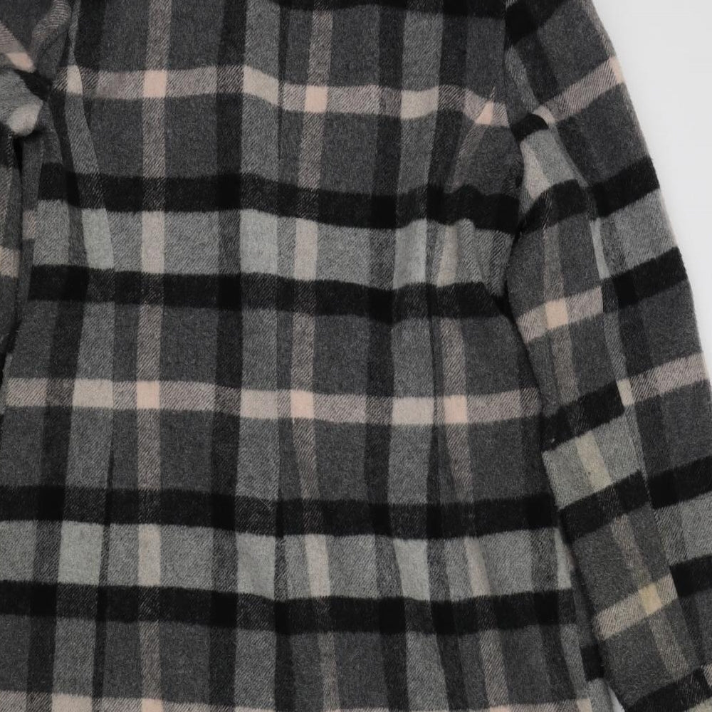 Prinsiples Womens Black Check  Overcoat Coat