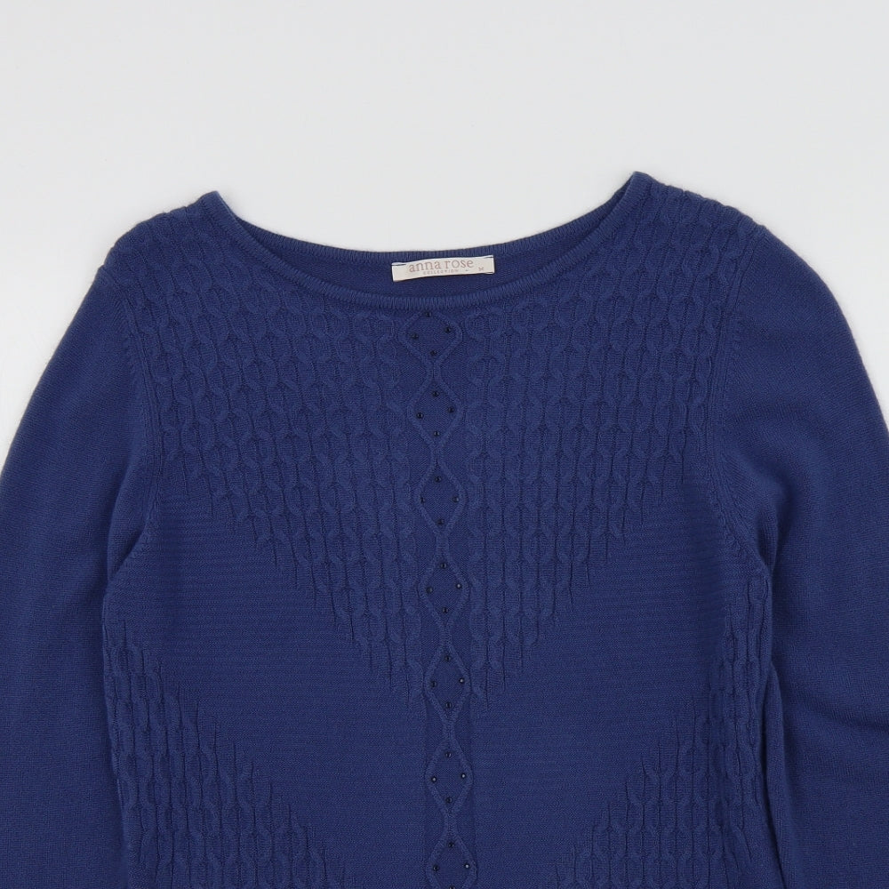 anna rose Womens Blue   Pullover Jumper Size M