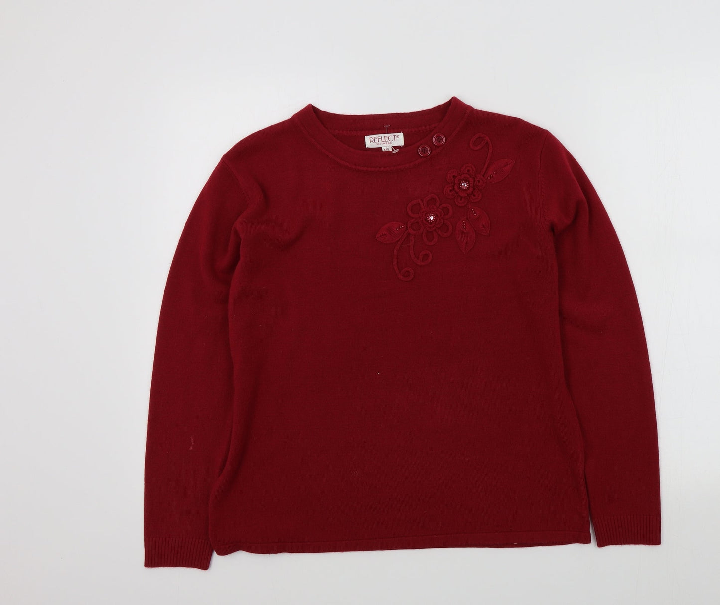 reflect Womens Red   Pullover Jumper Size M