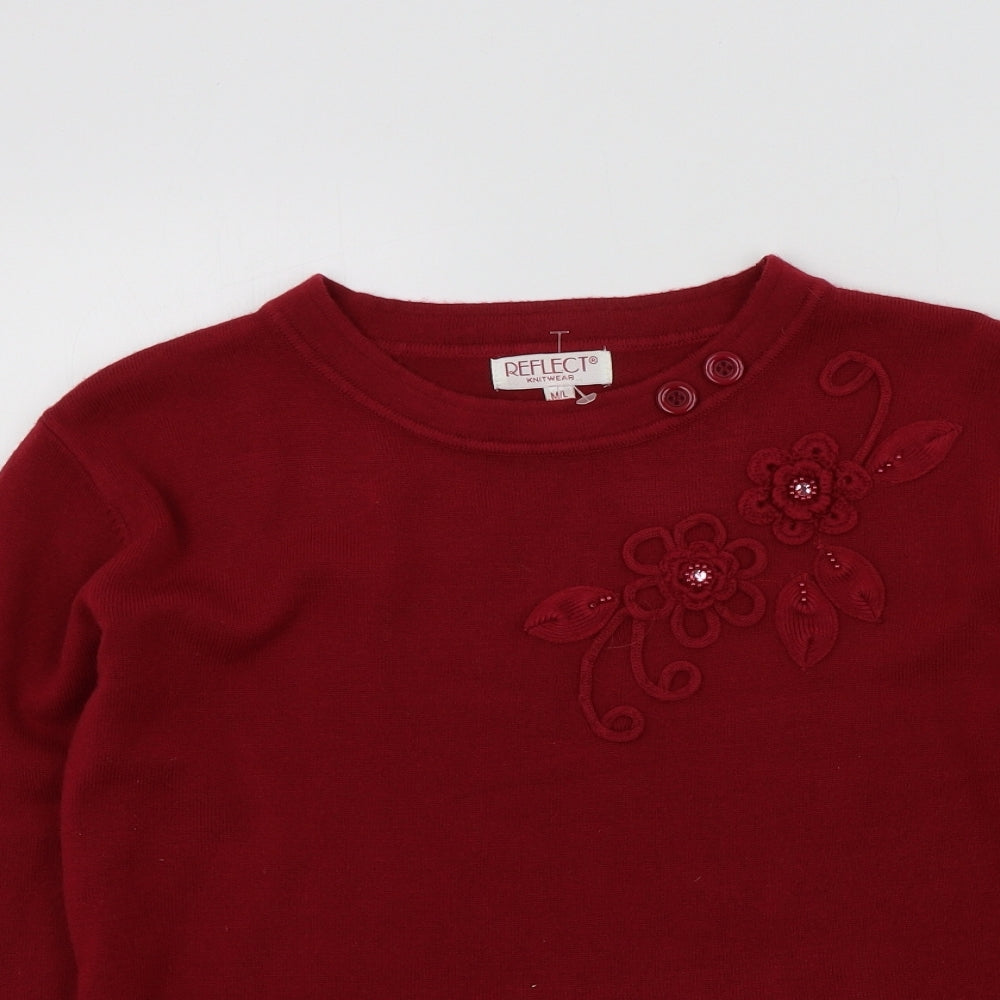 reflect Womens Red   Pullover Jumper Size M