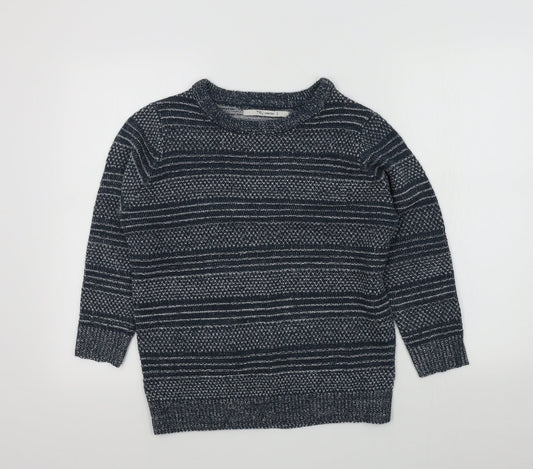TRU Boys Blue Geometric  Pullover Jumper Size S