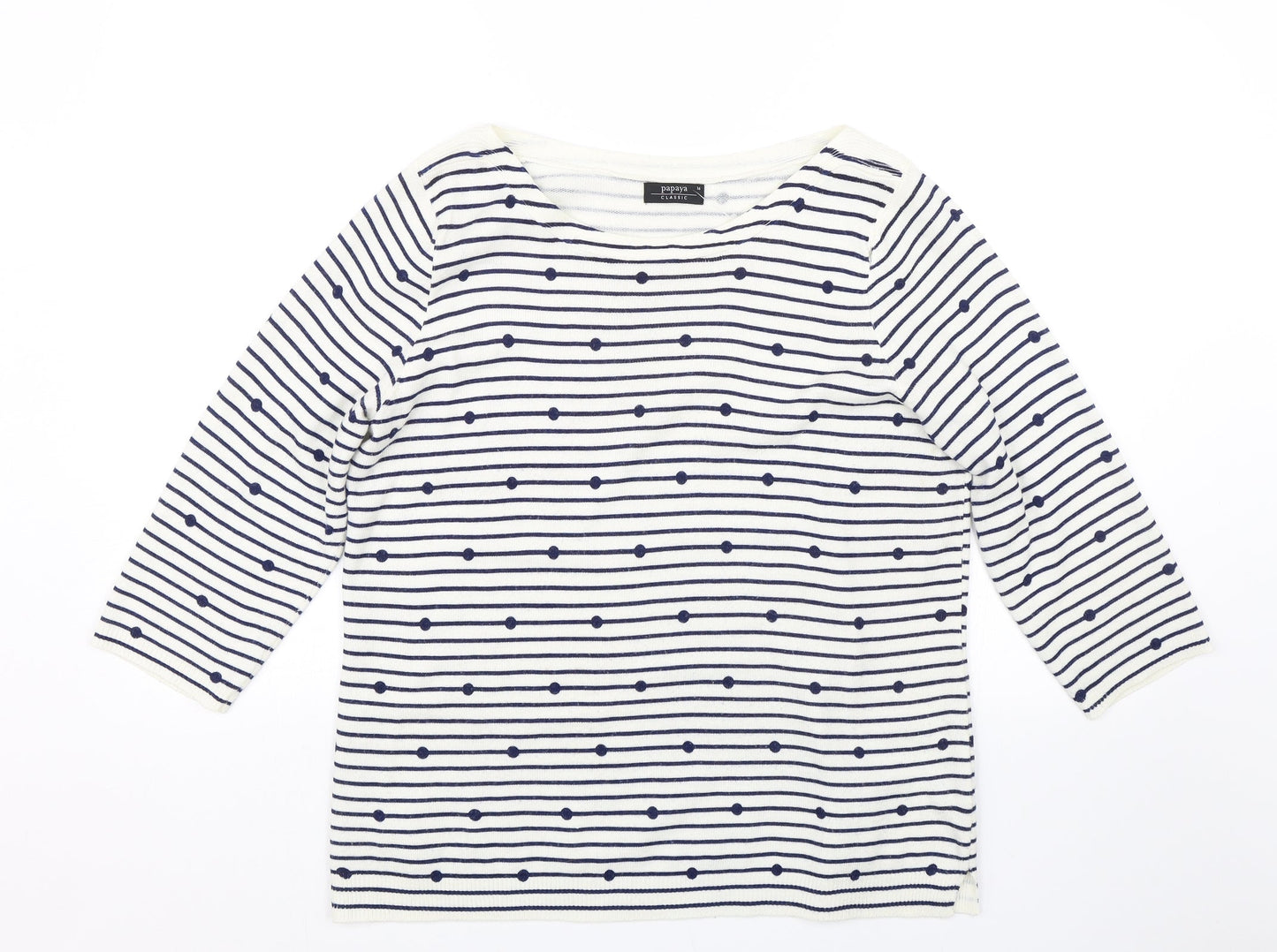 Matalan Womens Blue Striped  Pullover Jumper Size 16