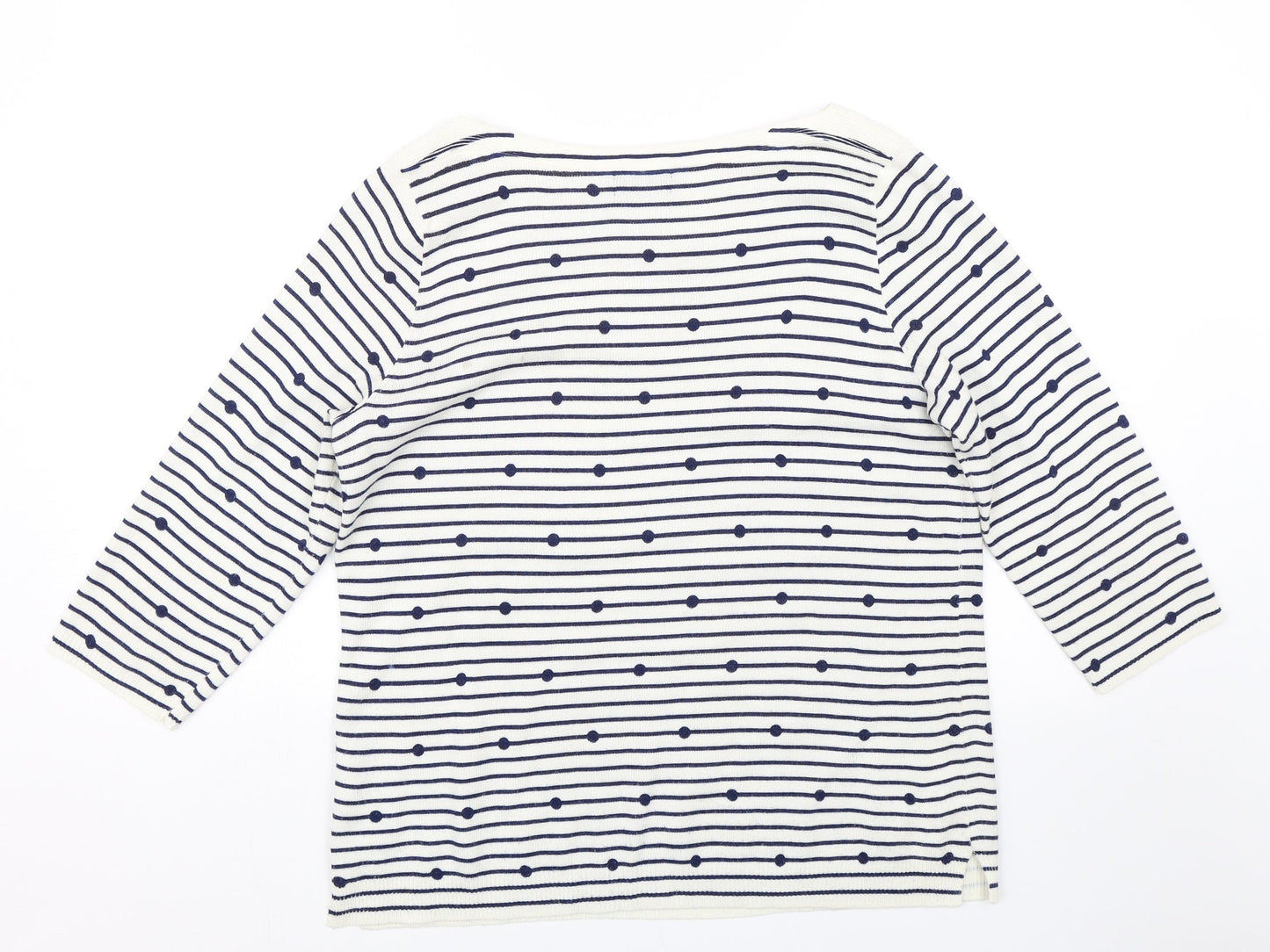 Matalan Womens Blue Striped  Pullover Jumper Size 16