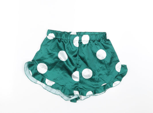 Nasty Gal Womens Green Polka Dot   Sleep Shorts Size 8