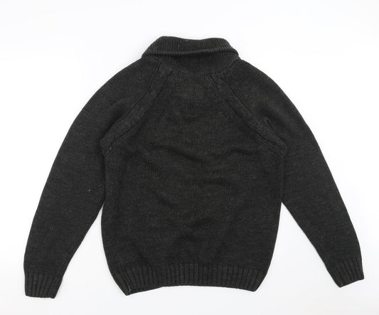 Dissident Mens Grey  Knit Pullover Jumper Size M