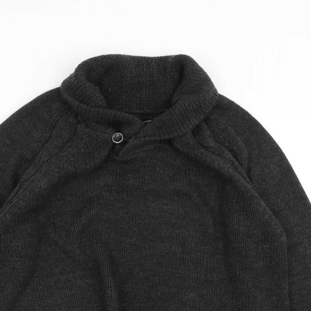 Dissident Mens Grey  Knit Pullover Jumper Size M