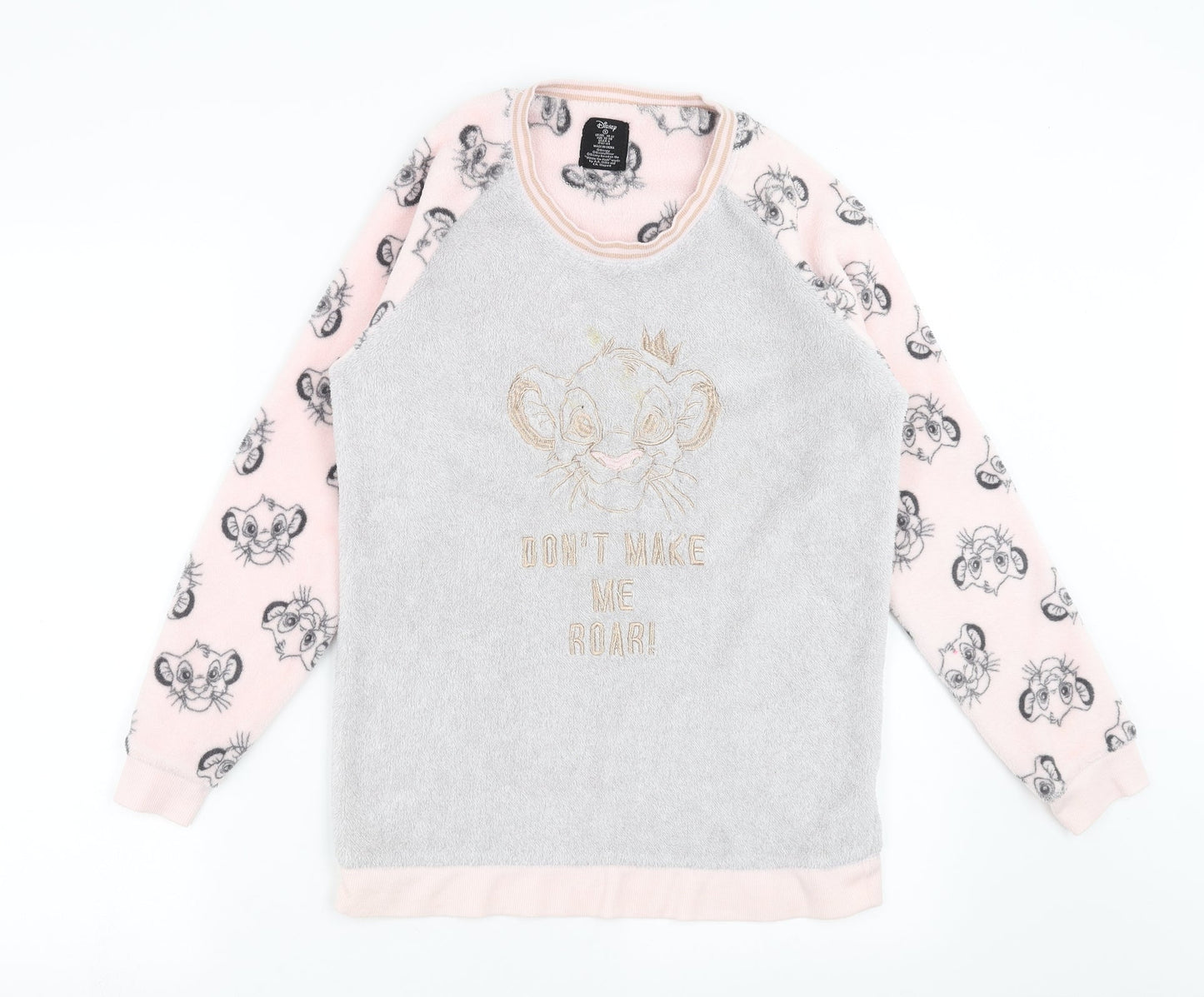 Primark Womens Grey Solid  Top Pyjama Top Size S  - lion king