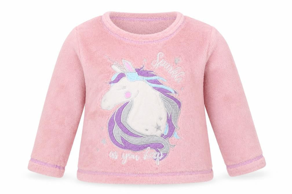 Studio Girls Pink Solid Fleece Top Pyjama Top Size 2-3 Years