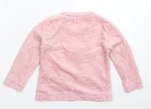 Studio Girls Pink Solid Fleece Top Pyjama Top Size 2-3 Years